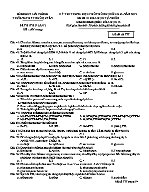 Đề thi THPT Quốc gia môn Hóa học lần 2 năm 2019 - Mã đề 777 - Trường THPT Ngô Quyền